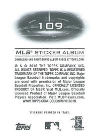 2016 Topps Stickers #109 Paws Back
