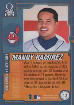 1999 Pacific Omega - 5-Tool Talents #13 Manny Ramirez  Back