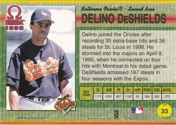 1999 Pacific Omega - Copper #33 Delino DeShields  Back