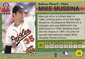 1999 Pacific Omega - Copper #36 Mike Mussina  Back