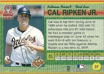 1999 Pacific Omega - Copper #37 Cal Ripken Jr.  Back