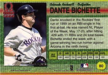 1999 Pacific Omega - Copper #80 Dante Bichette  Back