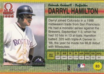 1999 Pacific Omega - Copper #83 Darryl Hamilton  Back