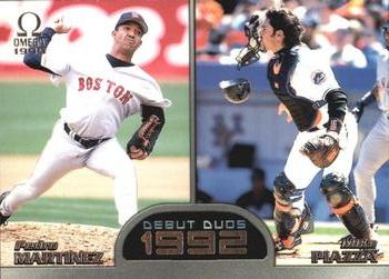 1999 Pacific Omega - Debut Duos #5 Pedro Martinez / Mike Piazza  Front