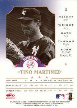 1998 Leaf #2 Tino Martinez Back