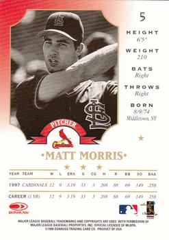 1998 Leaf #5 Matt Morris Back