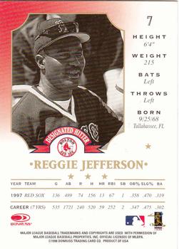 1998 Leaf #7 Reggie Jefferson Back