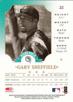 1998 Leaf #21 Gary Sheffield Back
