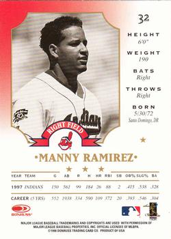 1998 Leaf #32 Manny Ramirez Back