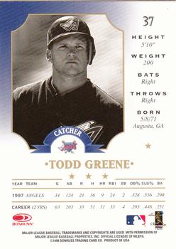 1998 Leaf #37 Todd Greene Back