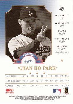 1998 Leaf #45 Chan Ho Park Back