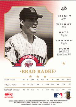 1998 Leaf #46 Brad Radke Back