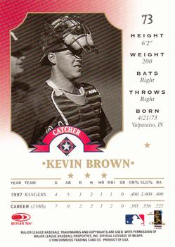 1998 Leaf #73 Kevin Brown Back