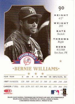 1998 Leaf #90 Bernie Williams Back
