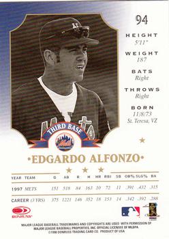 1998 Leaf #94 Edgardo Alfonzo Back