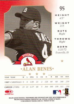 1998 Leaf #95 Alan Benes Back
