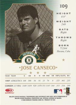1998 Leaf #109 Jose Canseco Back