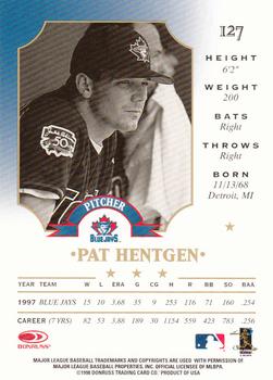 1998 Leaf #127 Pat Hentgen Back