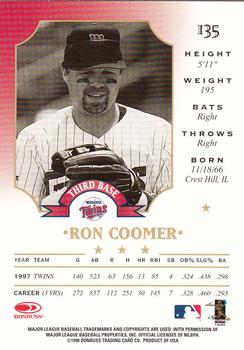 1998 Leaf #135 Ron Coomer Back