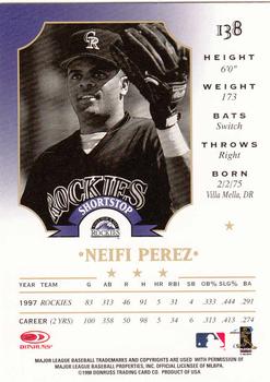1998 Leaf #138 Neifi Perez Back
