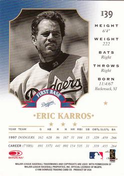 1998 Leaf #139 Eric Karros Back