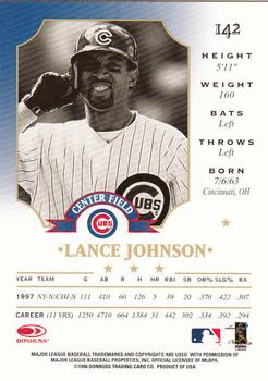 1998 Leaf #142 Lance Johnson Back