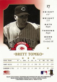 1998 Leaf #17 Brett Tomko Back