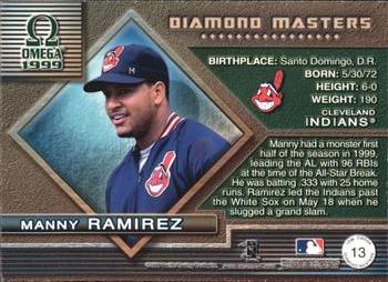 1999 Pacific Omega - Diamond Masters #13 Manny Ramirez  Back