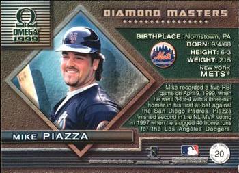1999 Pacific Omega - Diamond Masters #20 Mike Piazza  Back