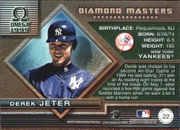 1999 Pacific Omega - Diamond Masters #22 Derek Jeter  Back