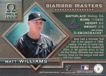 1999 Pacific Omega - Diamond Masters #3 Matt Williams  Back