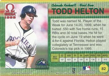 1999 Pacific Omega - Gold #82 Todd Helton  Back