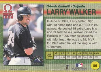 1999 Pacific Omega - Gold #86 Larry Walker  Back