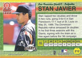 1999 Pacific Omega - Gold #212 Stan Javier  Back