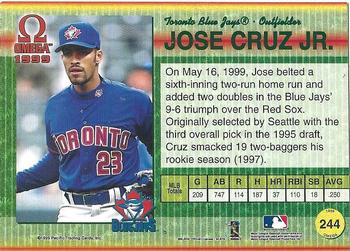 1999 Pacific Omega - Gold #244 Jose Cruz Jr.  Back