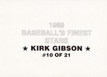1989 Baseball's Finest Stars (unlicensed) #10 Kirk Gibson Back