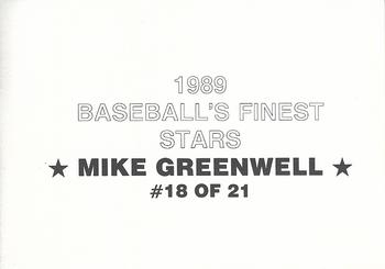 1989 Baseball's Finest Stars (unlicensed) #18 Mike Greenwell Back