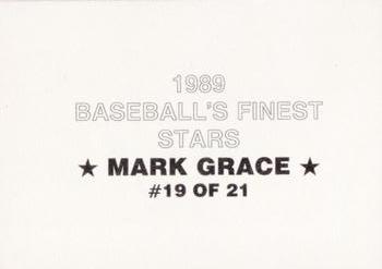 1989 Baseball's Finest Stars (unlicensed) #19 Mark Grace Back