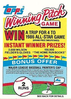 1985 Topps - Winning Pitch Game #NNO 2 Runs Front