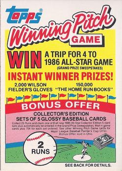 1985 Topps - Winning Pitch Game #NNO 2 Runs Front