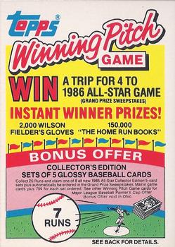 1985 Topps - Winning Pitch Game #NNO 7 Runs Front