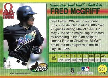 1999 Pacific Omega - Premiere Date #231 Fred McGriff  Back