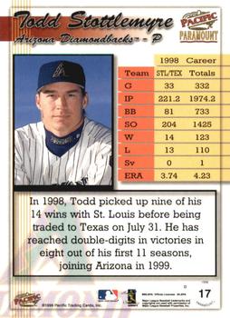 1999 Pacific Paramount - Holo-Gold #17 Todd Stottlemyre  Back