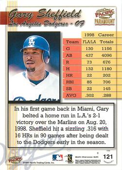1999 Pacific Paramount - Holo-Gold #121 Gary Sheffield  Back