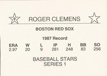 1988 Baseball Stars Series 1 (unlicensed) #9 Roger Clemens Back