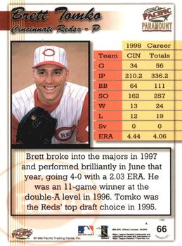 1999 Pacific Paramount - Opening Day #66 Brett Tomko  Back