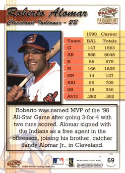 1999 Pacific Paramount - Opening Day #69 Roberto Alomar  Back