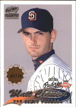 1999 Pacific Paramount - Opening Day #204 Matt Clement  Front