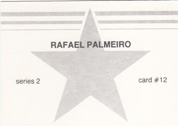 1988 Red Stars Series 2 (unlicensed) #12 Rafael Palmeiro Back