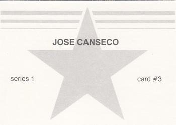 1988 Gray Star Series 1 White Border (unlicensed) #3 Jose Canseco Back